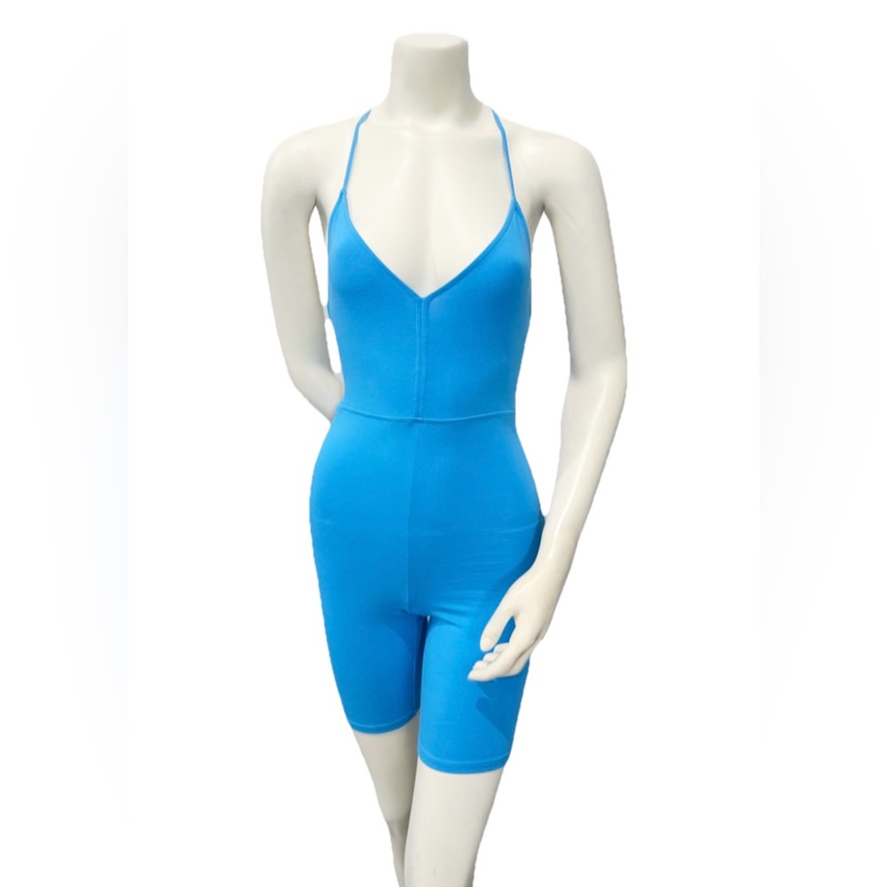 ZARA Blue Racerback Romper NWT | Sporty Chic Minimalist Summer One-Piece